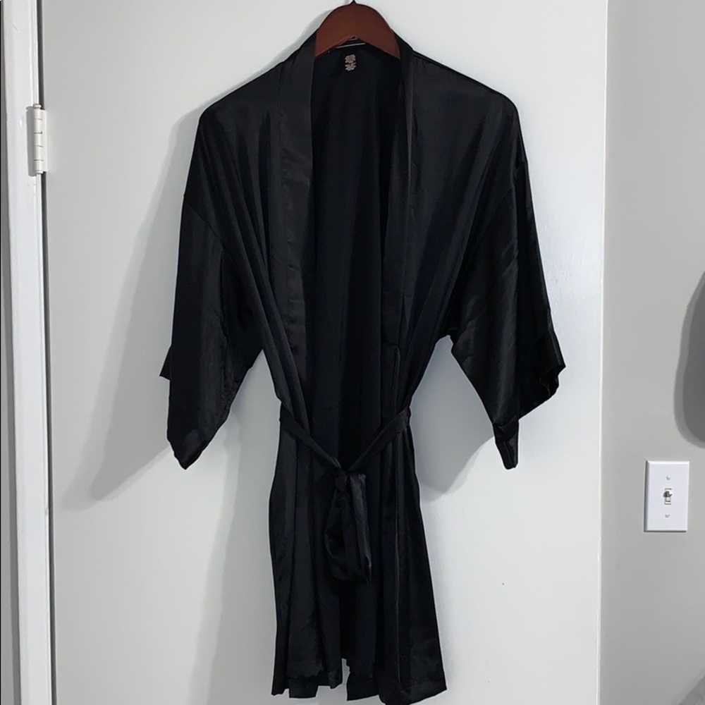Victoria Secret Black Silk Kimono